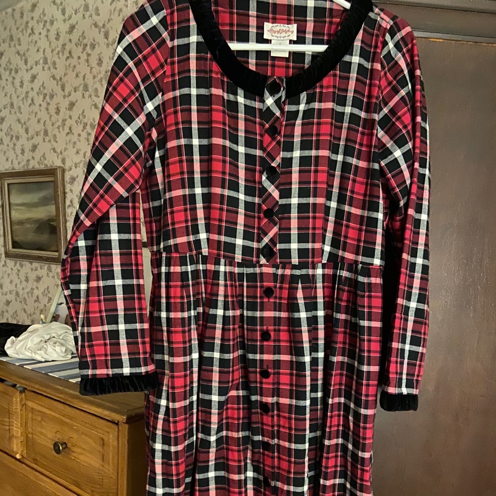 Lanz of Salzburg Medium Flannel plaid dress